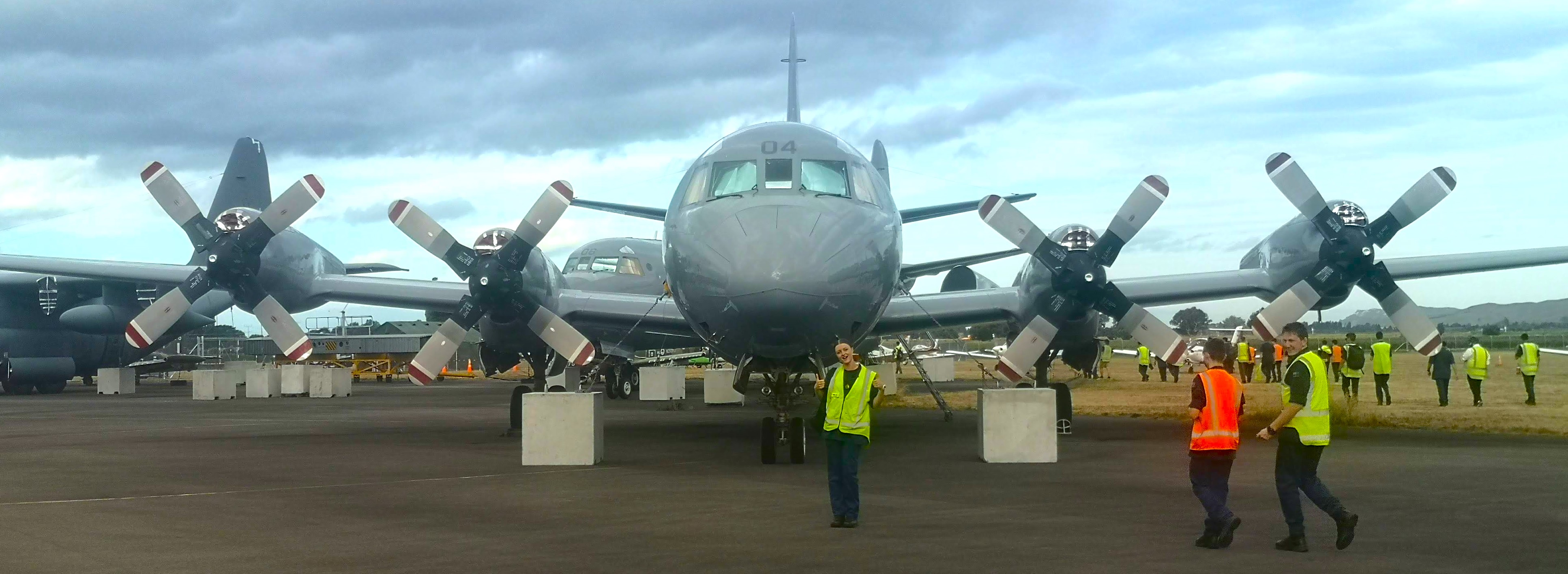 Cadets standing in-front of P3-K Orion