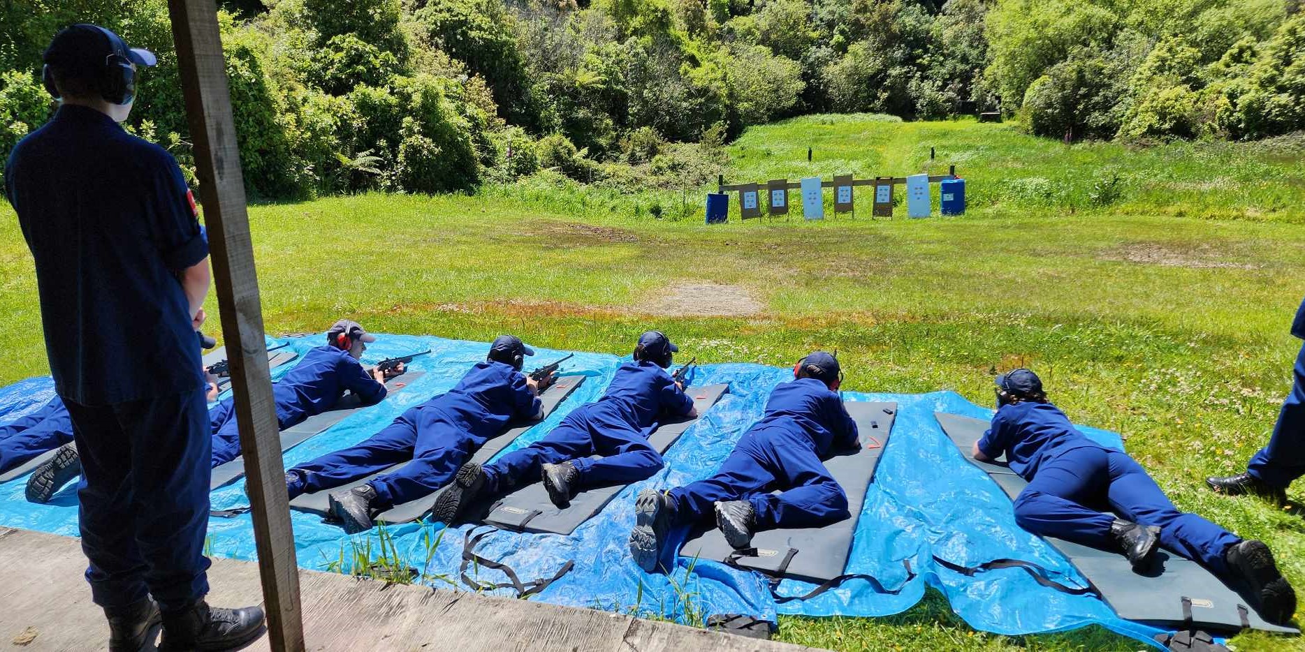 Rifle shooting at targets